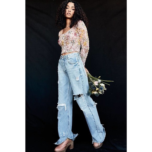 Free People Denim - New Free People With The Band Relaxed Jeans LA Blue
